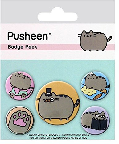 Pusheen BP80623-Multi-Color-10 x 12.5cm Abzeichen, Karte, Mehrfarbig, 10 x 12.5 cm