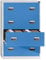 EUROKRAFT | Basic | Hängeregistraturschrank | 2-bahnig | 4 Schübe | lichtgrau/lichtblau