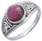 Ring 925 Silber Granat roter Stein Edelstein echt Silber Damen Sterling Silber Geschenk (MRG-116-02-(50))