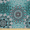 ABAKUHAUS Mandala Stoff als Meterware, Hippie Orientalischer Frühling, Qualität aus Gewebten Stoff Wohnaccessoires, 5M (148x500cm), Türkis Schwarz Taupe
