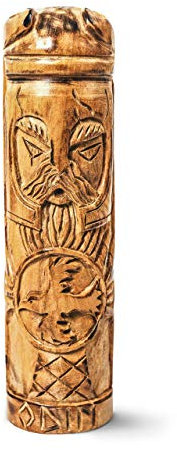 Norse Tradesman Handgeschnitzte Odinn-Figur aus Holz, verpackt in Wikingergeschenk-Sack