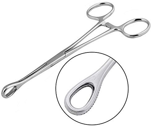 EKdirect Edelstahl Piercing Klemme Geschlossen Zahnung Piercing Zange (18cm)