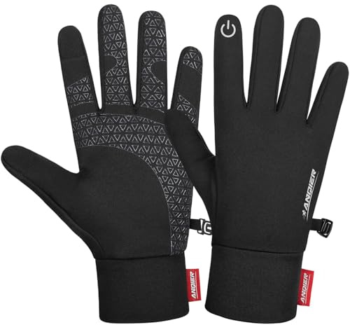 coskefy Winter Gloves, Thermal Touch Screen Running Cycling Gloves Warm Liners for Men Women Walking Riding