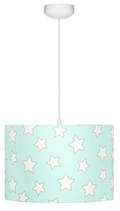 Lamps & Company Deckenlampe Kinderzimmer Stern, mint Deckenleuchte Sternenhimmel, rund Kinderzimmer Lampen Decke Jungen mit einem Durchmesser von 35 cm, schön Babyzimmer Deko