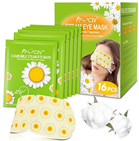 20 Packs Steam Eye Mask Warming Eye Mask Self Heating Eye Mask Sleep Mask Heated Eye Mask for Dry Eyes Fatigue Great Gift for Students Adult (Chamolile-US)