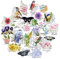 Navy Peony Vintage-Frühlings-Sticker (25 Stück) – Süß, Wasserdicht, Langlebig | Sticker für Wasserflaschen, Laptops, Scrapbooks & Journals