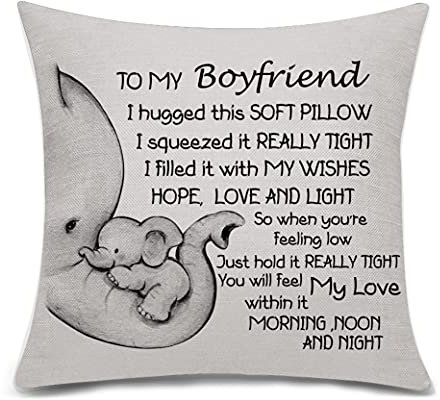 Bacmaxom Boyfriend Gifts from Girlfriend Cushion Cover Throw Pillow Cover for Boyfriend Birthday Gifts Valentine's Day Gifts (boyfriend)
