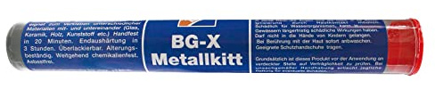 TECHNOLIT Metallkitt BG-X 115g | 2-K Epoxidkleber & Reparaturkitt | Zum Abdichten, Verkleben oder Füllen | Metall, Alu, Glas & Holz | Schnellreparatur | Schleifbar sowie überlackierbar