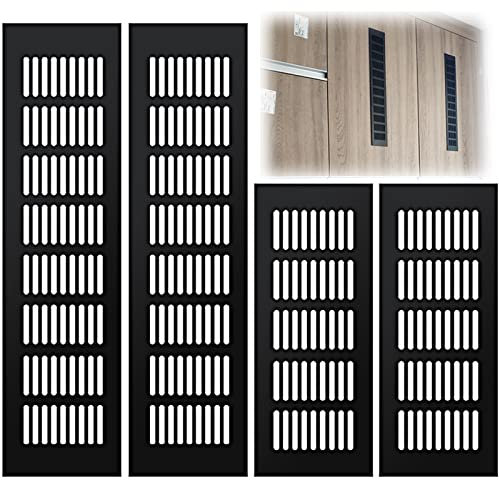 Rejilla De Ventilación De Aluminio Rejilla De Escape Metálica Rejilla Rectangular Ventilacion Cocina Rejilla De Ventilación Para Mueble De Cocina Guardarropa Pared 4 Piezas 50 x 200 mm 50 x 300 mm
