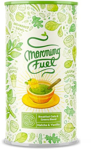 Alpha Foods Morning Fuel - Haferflocken/Porridge - Vanille & Matcha - Veganer, Nährstoffreicher Frühstücksersatz - Breakfast Smoothie Bowl