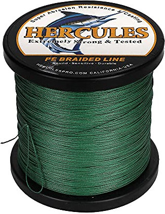 HERCULES Lenza da pesca intrecciata a 12 fili, 100-2000 m, treccia di lenza 109-2196 metri, 10 lb - 420 lb testata PE, adatta per acqua dolce e salata