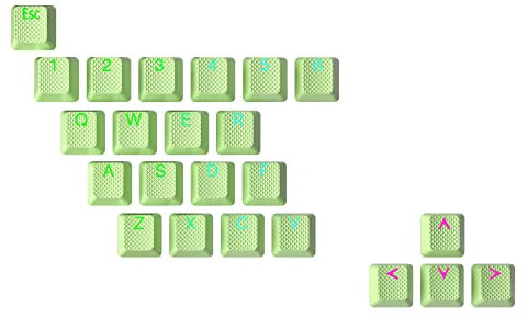 Ranked Gummi-Tastenkappen-Set | Doppelschuss Durchscheinend | OEM-Profil für Mechanische Gaming-Tastatur ( Pistachio , 23 Tasten )