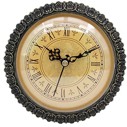 ISAKEN 5.9 Zoll (150mm) Uhrwerk, Einsteckuhrwerk Runde Uhr aus Quarzuhr mit Römischen Ziffern, für 150mm Durchmesser Wanduhr Uhr Klein DIY Uhrwerk Zubehör