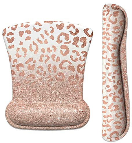 ITNRSIIET Tapis de souris avec repose-poignet pour clavier et souris, repose-poignet pour clavier et souris, antidérapant en mousse à mémoire de forme, soulagement de la douleur, parfait pour le