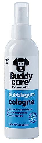 Buddycare Hund-Cologne – Bubblegum – süß und verspielt duftendes Hunde Cologne – erfrischt zwischen den Hundewäschen (200 ml, 1 Stück)