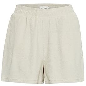 OXMO OXFRINKA Shorts Damen Sweatshorts Kurze Hose aus Frottee Baumwolle mit elastischem Bund Regular-Fit, Größe:S, Farbe:Birch (130905)