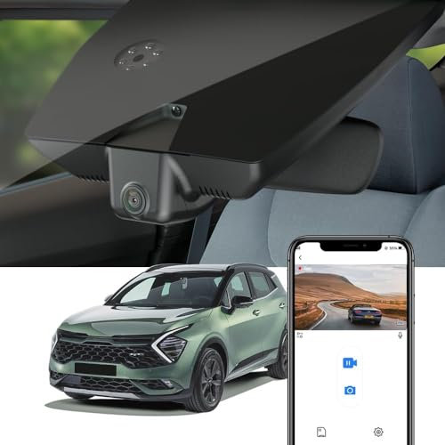 Fitcamx Dashcam 4K Kompatibel mit Kia Sportage 2022-2025 (5th Gen), Autokamera UHD 2160P Video WiFi, Nachtsicht, Loop-Aufnahm, G-Sensor, OEM Kia Zubehör, WDR Dasch-cam Auto, Plug & Play, 64GB-Karte