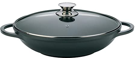 Bratpfanne Wokpfanne Induktion Doppelter Griff Ø 36 cm DW-36 Schwarz