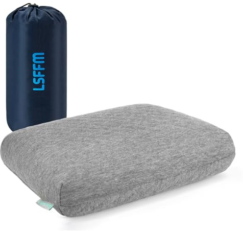 LSFFM Memory Foam Travel Pillow 9.8x15.7 Compact Camping Pillow
