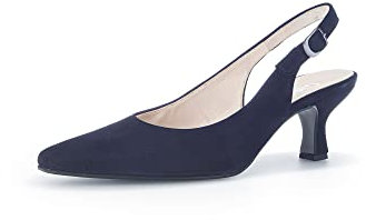Gabor Damen Slingpumps, Frauen Absatzschuhe,Slingback,Leder,knöchelriemchen,büro-Pumps,Office,bequem,elegant,high Heels,Atlantik,39 EU / 6 UK