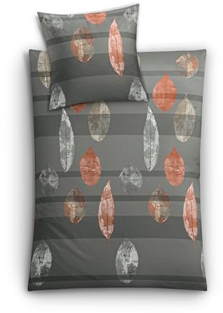 Bettwäsche Satin, Laurus Anthrazit, 1-135x200 /1-80x 80