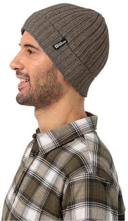 Jack Wolfskin Unisex Rib Knit Beanie-Mütze, Cold Coffee, Einheitsgröße EU