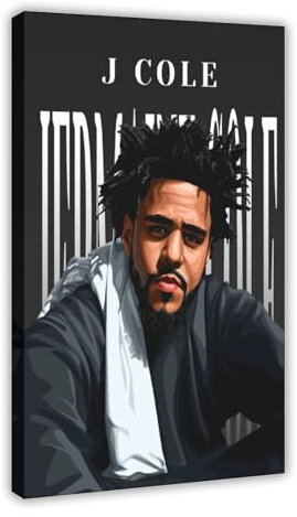 J. Cole Poster (21) Leinwand Poster Wandkunst Dekor Druck Bild Gemälde für Wohnzimmer Schlafzimmer Dekoration Rahmenstil 60 x 90 cm