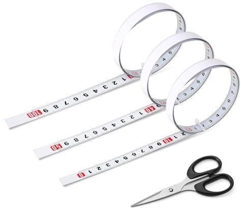 Mooshy 3PCS Self Adhesive Tape Measure, 1M Left to Right, Right to Left, Middle to Both Sides Measurement Tape with Adhesive Backing Metric Metal Tape Measure T Track Ruler for Woodworking Saw