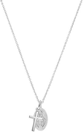 Kreuz Wundertätige Medaille Jungfrau Maria Kette 925 Silber Christlicher Schmuck
