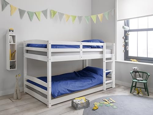 Noa and Nani Mimi Shorty Low Bunk Bed Splits into Toddler and Day Bed in Classic White