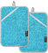 KLL Topflappen für die Küche, hitzebeständige Topflappen für Küchen mit Taschen, Ofenhandschuhe, 24,9 x 17,8 cm, blauer Glitzer, 2 Stück