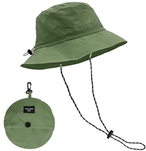 INSPUTOL Chapeau Bob Homme Femme Imperméable Avec Cordon - Chapeaux de Soleil Pliable Pour Activités de Plein Air