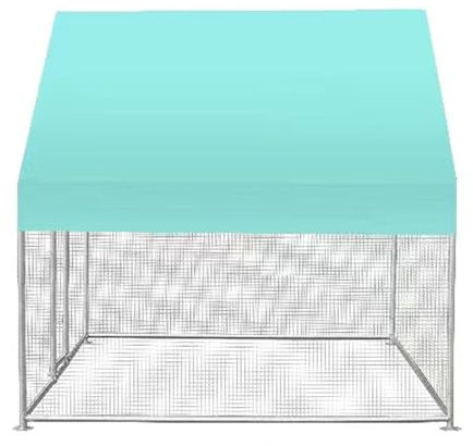 Großer Hühnerstall Aus Metall, Geflügelkäfig mit Regenschutz und Türschloss, Hühnerhaus für Draußen für Kaninchen, Enten, Kleintiere(200 * 300 * 200CM)