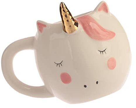 GREENADSCAPE Adorable Taza de Cerámica con Forma de Unicornio Elegante Taza de Porcelana para Té Café Leche para Y Familiares