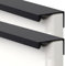 JIALUO0318 Invisible Handles Furniture Pull Aluminium Alloy Concealed Pull Kitchen Cupboard Handles Finger Edge Pull Door Knob Cabinet Handle Drawer Handles 2 Piece (Matte Black,Length 500mm)