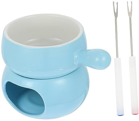 OKUMEYR 1 Set Cheese Hotpot Fondue Fountain Mini Hot Pot Porcelain Melting Pot Cheese Melting Pot Butter Warmer Fondue Chocolate Heating Support Cooking Melt Pot Tapas Ceramics Yellow