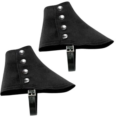 Dickly Herren Gangster Gamaschen Verstellbar Kostüm 1920er Jahre Party Mittelalter Piraten Stiefelüberzüge, Schwarz