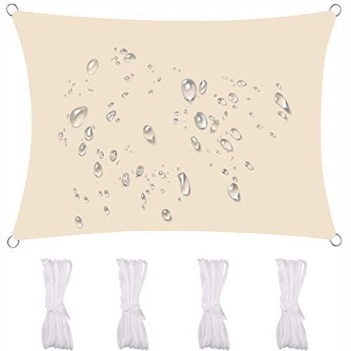 Sonnensegel, rechteckig, 4 m x 6 m, 95 % UV-Schutz, für Terrasse, Garten, Pergola, hält kühl bei Outdoor-Aktivitäten