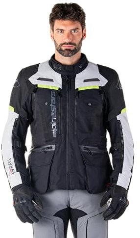 Alpinestars Bogota Pro Drystar® wasserdichte Motorrad Textiljacke, schwarz/grau/gelb, L