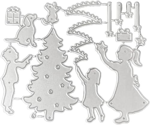 Stanzschablonen für Kartenherstellung, Motiv: Weihnachtsbaum, für Bastelarbeiten, Scrapbooking, Fotoalbum, dekorative Prägepapier-Stanzformen für Kartengestaltung