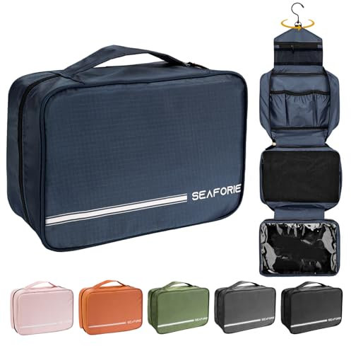 Seaforie Trousse de Toilette à Suspendre pour Homme et Femme, Grande Sac de Toilette Accessoires de Voyage Étanche