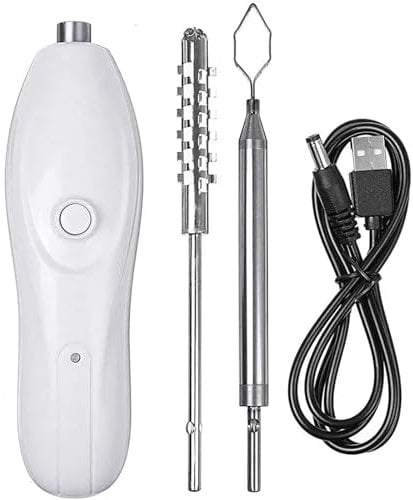 Vegetable Corer Electric 1200mAh USB Rechargeable ABS Zucchini Corer with 2 Stainless Steel Cutter, Also Ideal for Fish Scaling in Kitchen