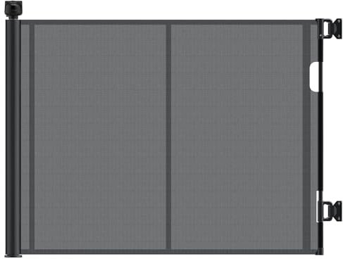 Luvore Puerta Seguridad Bebé Extensibles, 140cm Barrera Seguridad Niños Escalera Retráctil para Escaleras, Pasillos, Interiores y Exteriores Negro