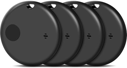 Smart Air Tag Traceur Lot de 4, Compatible avec Apple Localiser (iOS Uniquement), Localisateurs D'Objets Bluetooth pour Valises/Portefeuilles/Clés/Sacs/Bagages, Batterie Remplaçable