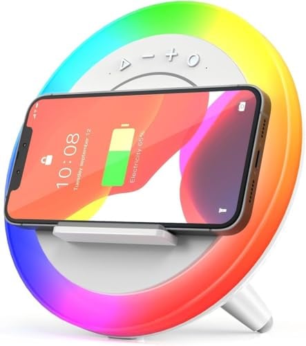 elzle Wireless Charging Bluetooth Speaker Night Light RGB Bedside Lamp | Gift for Teens Girls Boys Best Birthday Gifts for Teens