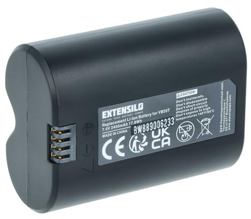 EXTENSILO Akku Ersatz für Godox 5167 | VB-20 für Blitzgerät, Kamera-Blitz (2400 mAh, 7,4 V, Li-Ion)
