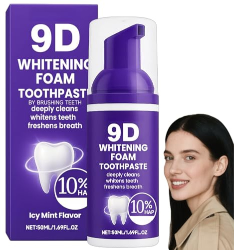 Purple Whitening Toothpaste for Adults,Tooth Mousse with Niacinamide&Colour Corrector,Travel Size Foam Toothpaste&Mouthwash,Brightens Teeth,Fresh Breath,Long-Lasting Care for Daily Morning and Night