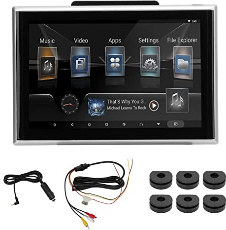 BONKZEBU 9in Car Headrest Video Player, 9 Inch IPS Screen Headrest TV Support,HD 1920x1200 IPS Touch Screen Bluetooth 32GB, with FM Transmitter Miracast Airplay, for Universal Ca