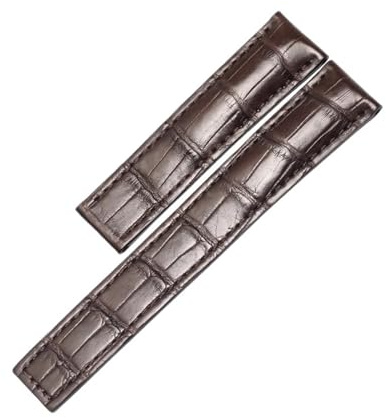 HCBBCEW Kompatibel mit CARL F. BUCHERER MANERO PATRAVI ALLIGATOR-LEDER-UHRENARMBAND(DARK BROWN,22mm)