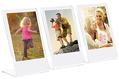 Andoer 3L-Form Acryl Fotorahmen Transparent Mini Stand für Fujifilm Instax Mini 8 8+ 70 7s 90 25 26 50s SP-1 SP-2 Film, 3er Pack